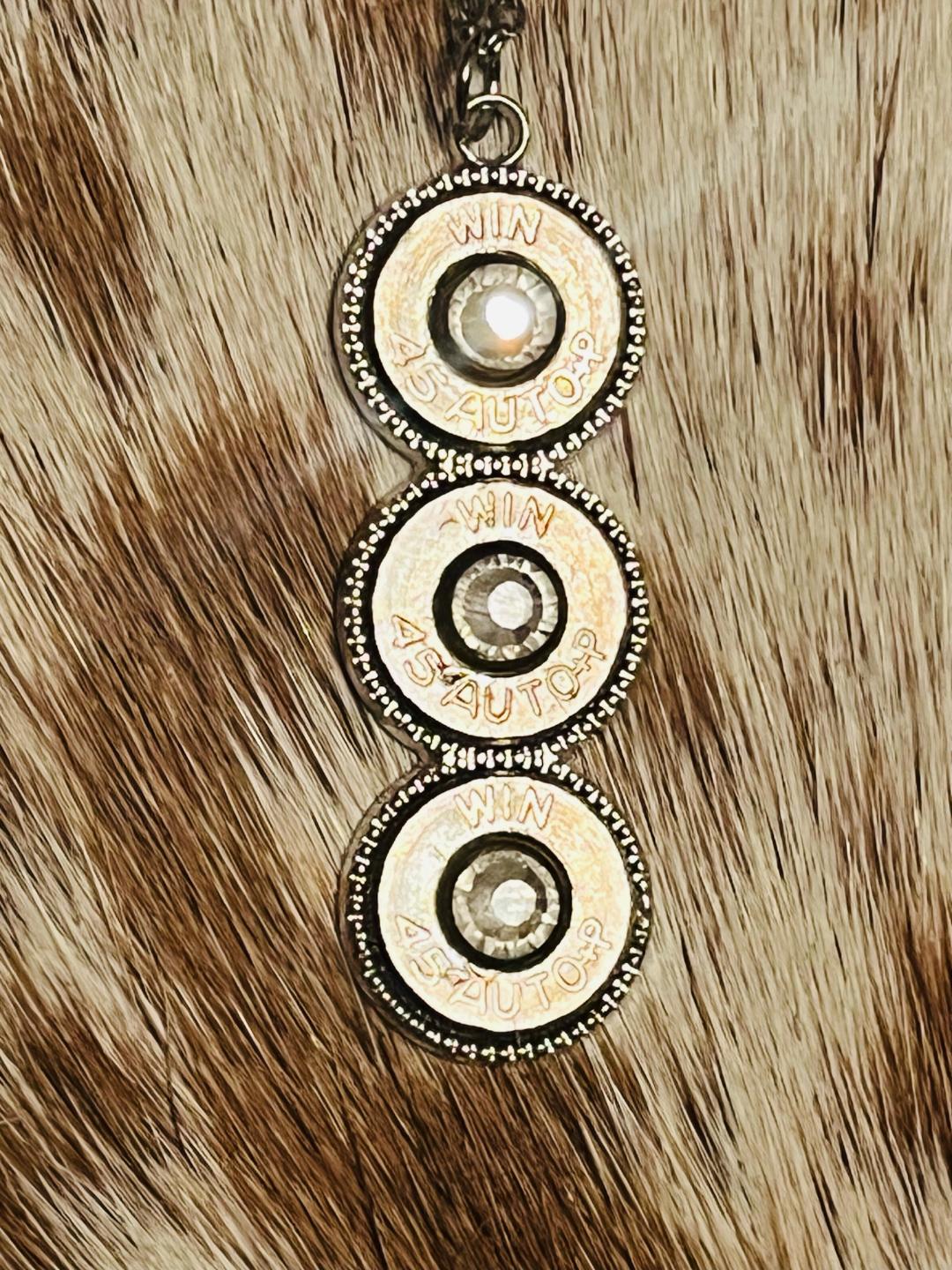 Three bullet Shell Silver necklace