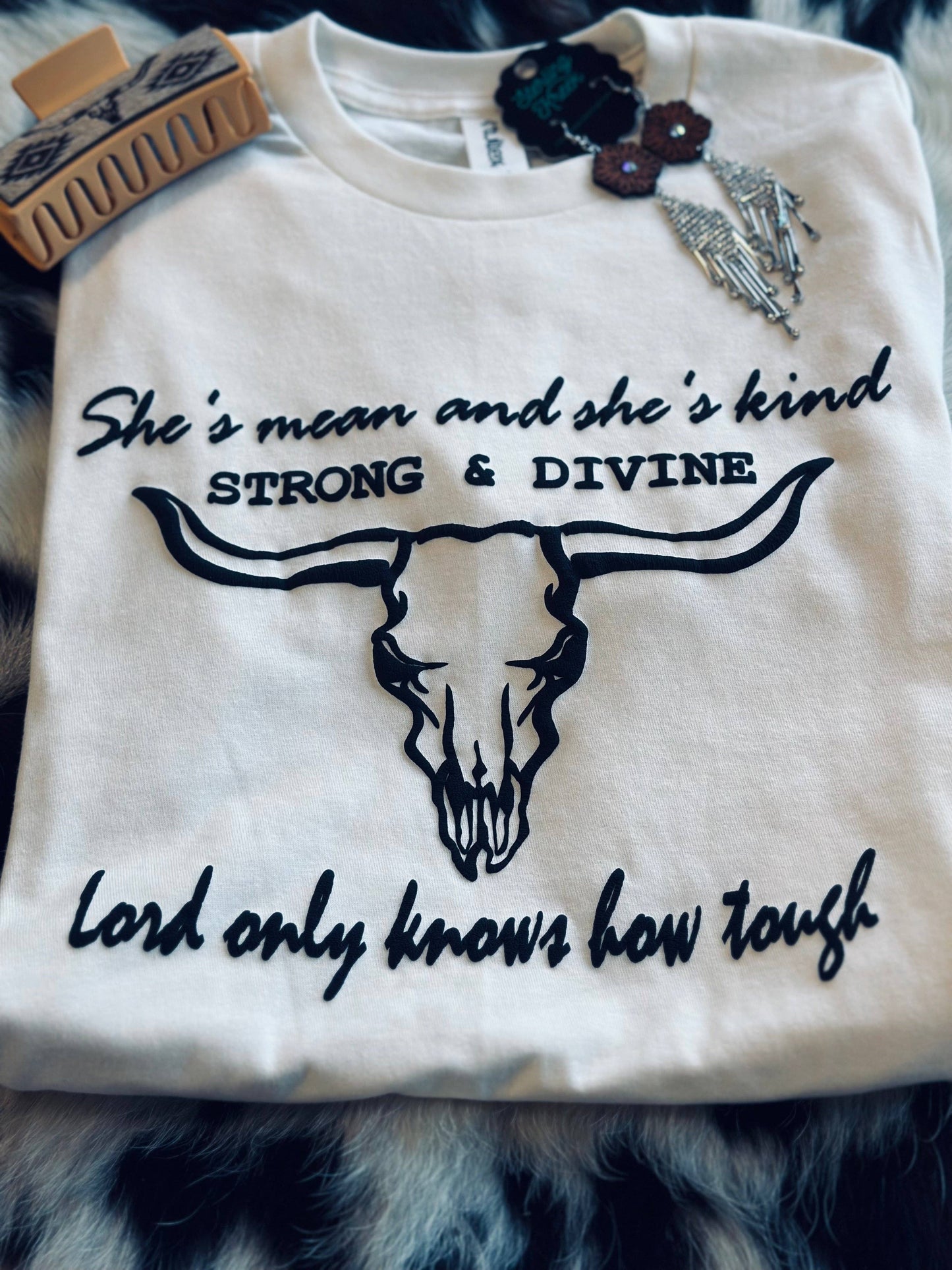 Longhorn T-shirt in cotton blend
