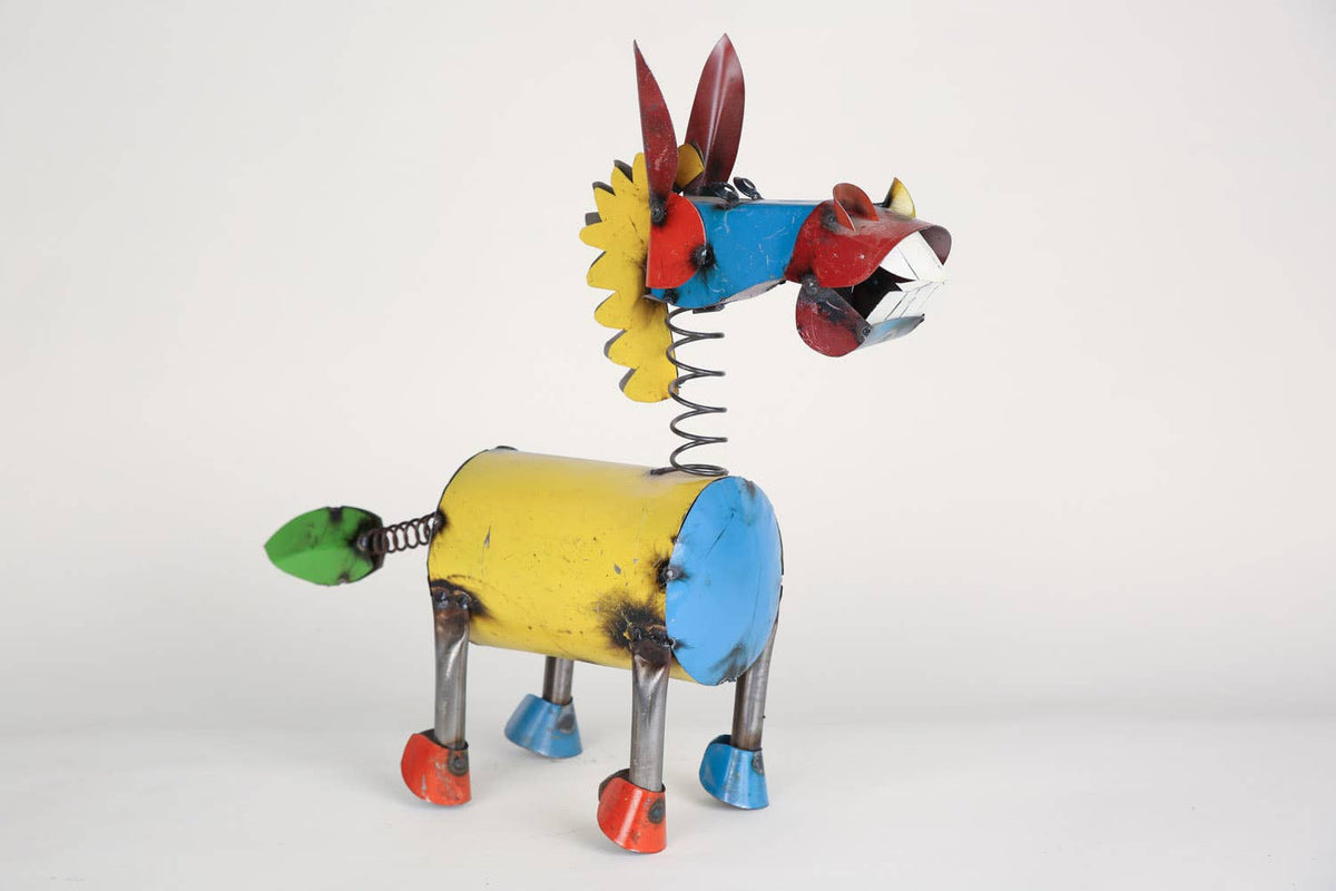 Colorful Metal Springy Donkey-Garden-Yard Art-Two Sizes