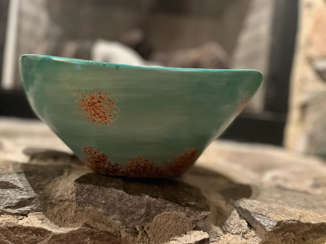 Old West Collection Turquoise Patina Serving Bowl