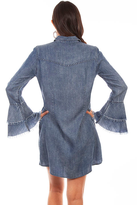 Scully Denim Dress flair arms
