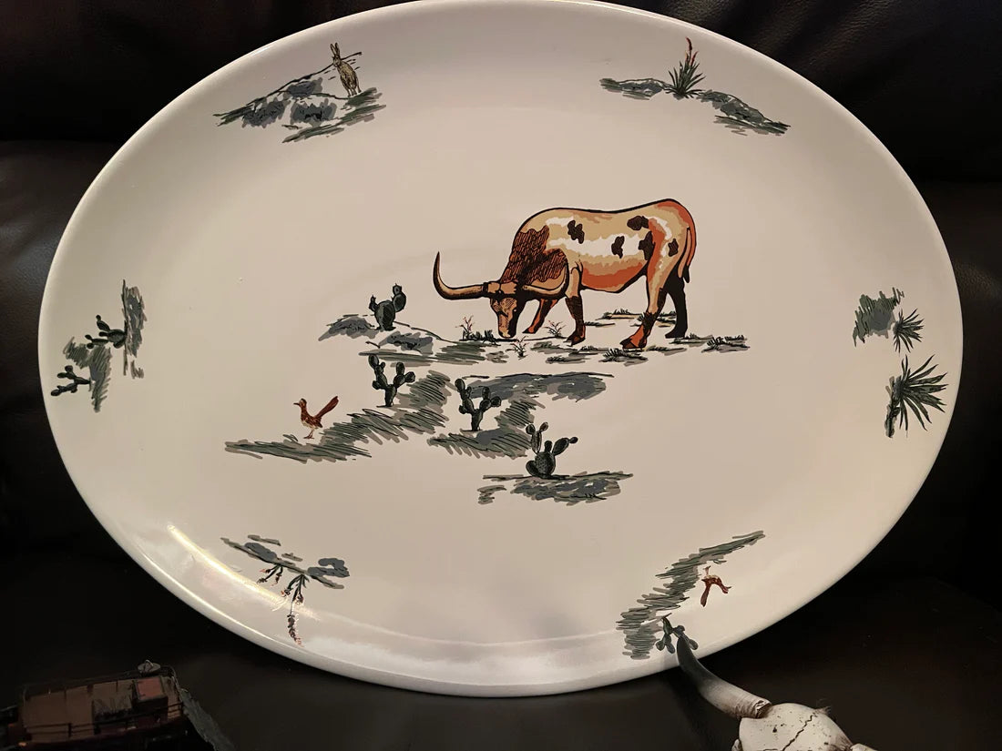 Longhorn Ceramic Serving Platter