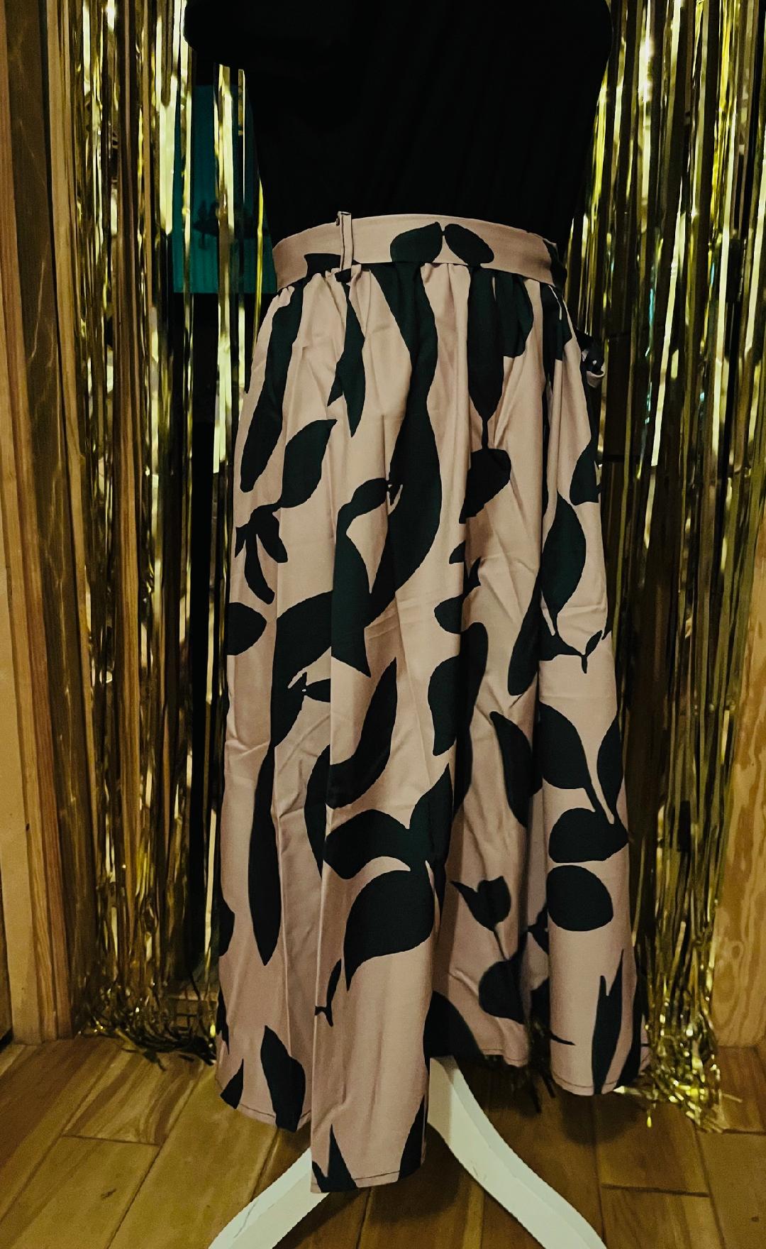 Black Split waist to floral pattern dress