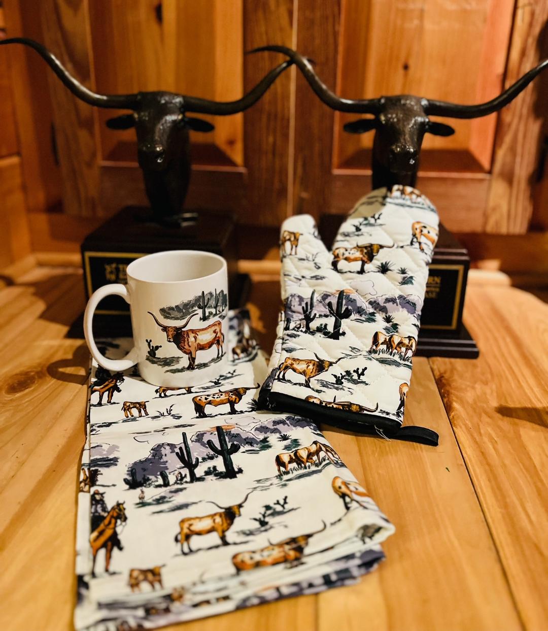 Longhorn Tea Towel-color