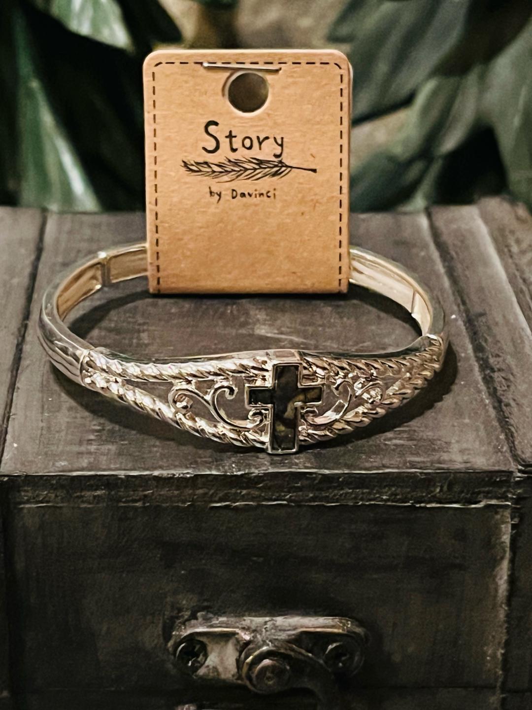 Silver adjustable Cross bracelet