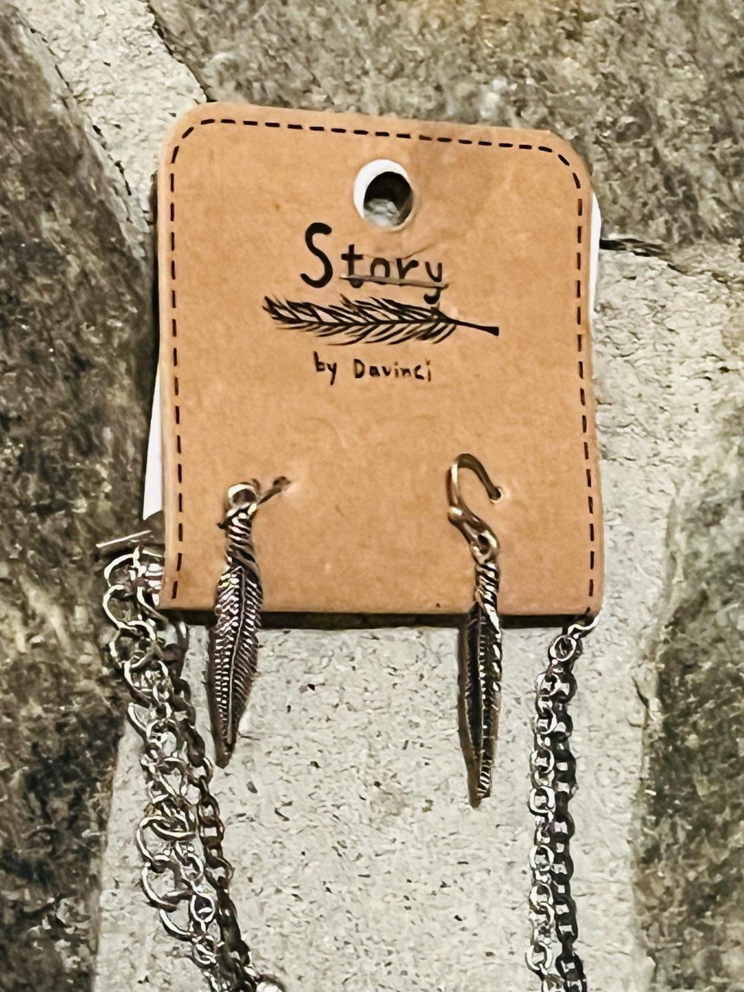 Multi Feather necklace & earrings