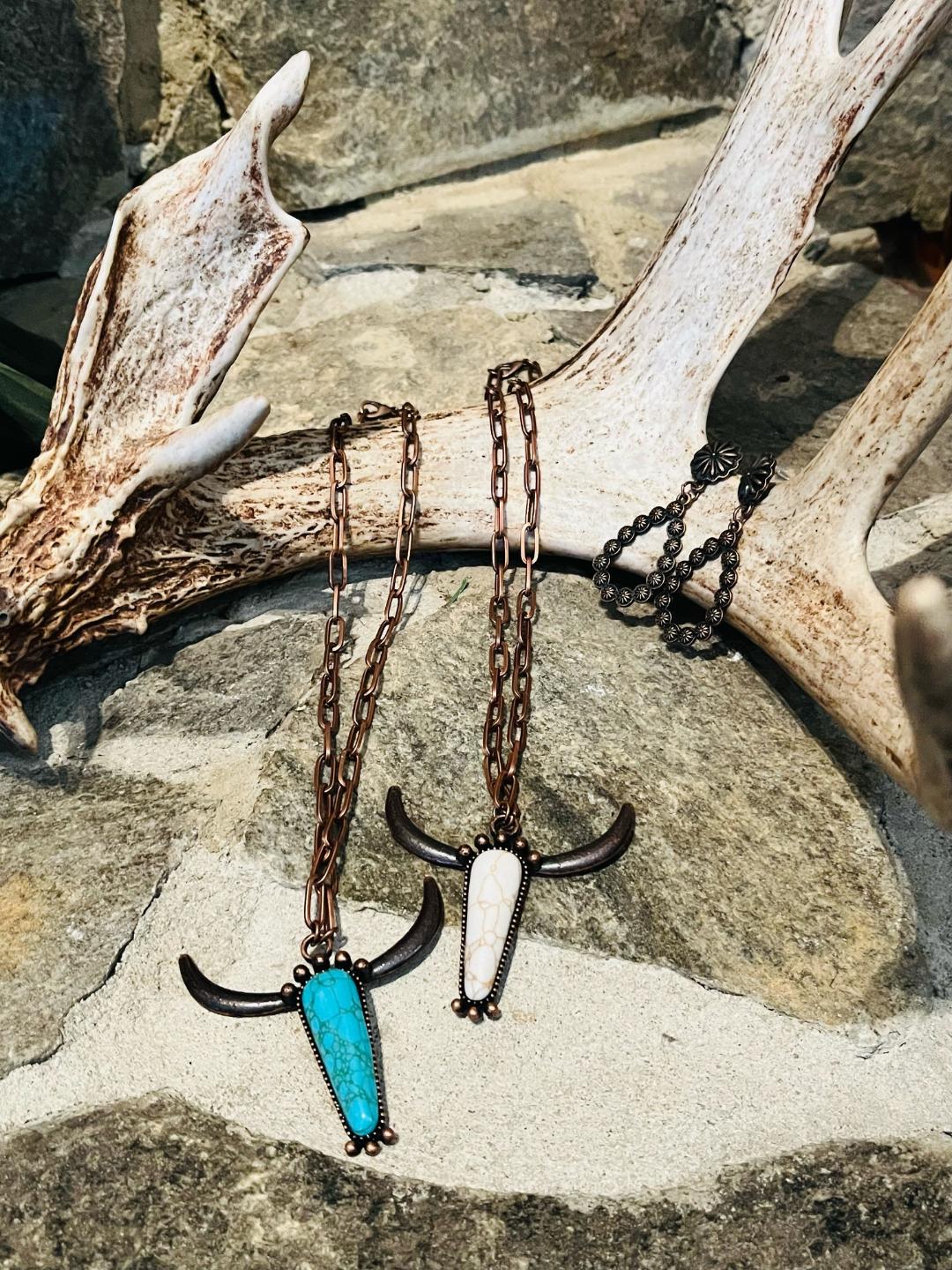 Copper Longhorn necklace