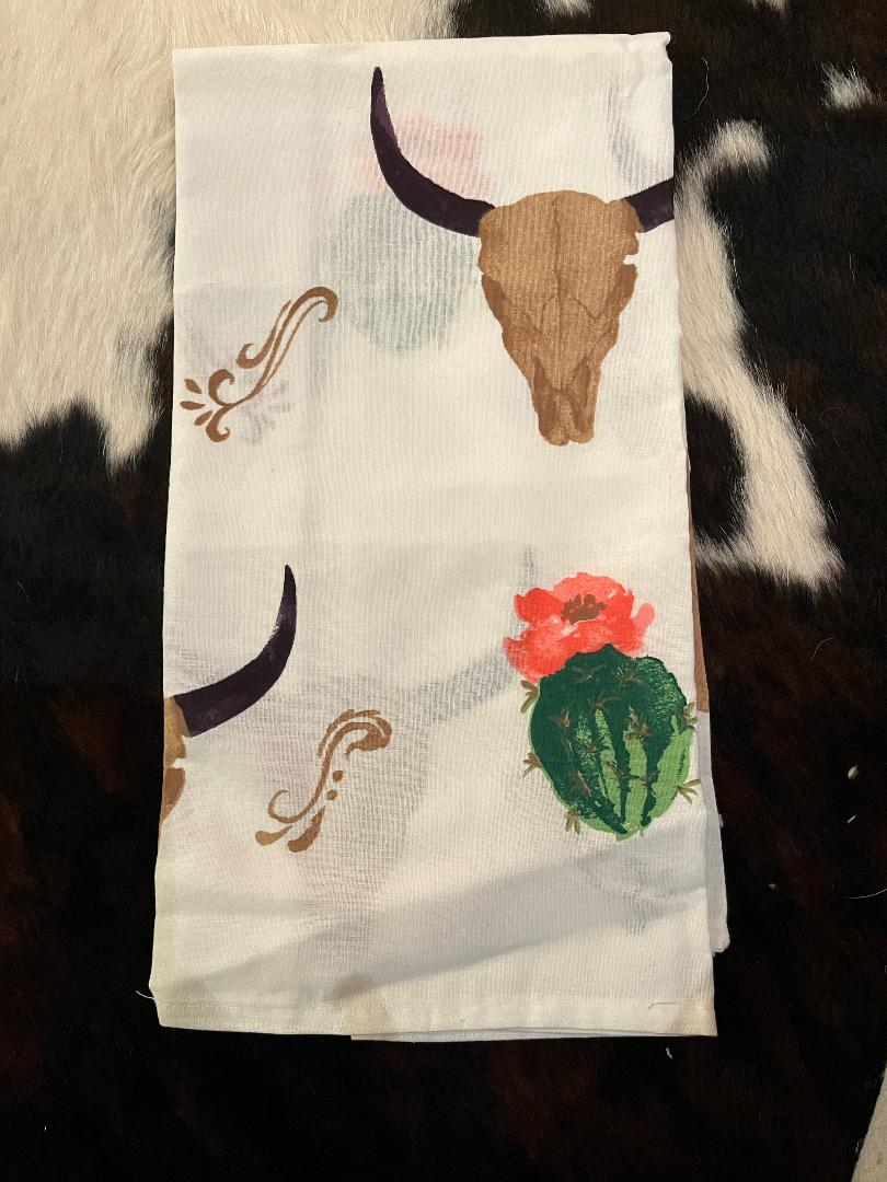 Skull and Cactus Tea Towel