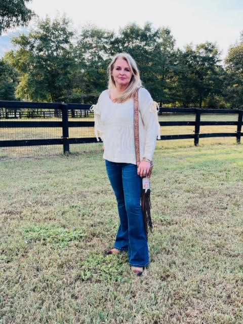 White V-neck sweater