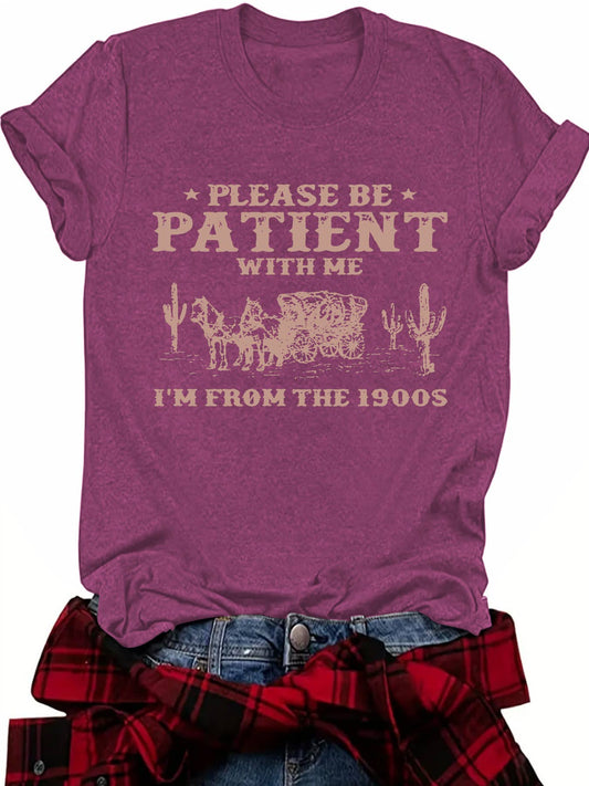 BE PATIENT Graphic short sleeve t-shirts