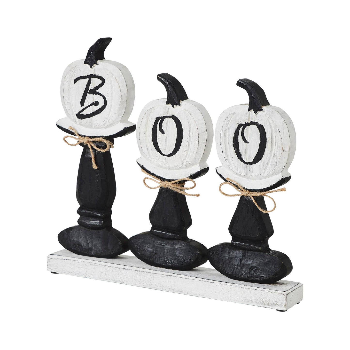 BOO Pumpkins Wooden Tabletop Halloween Fall Home Decor Sign
