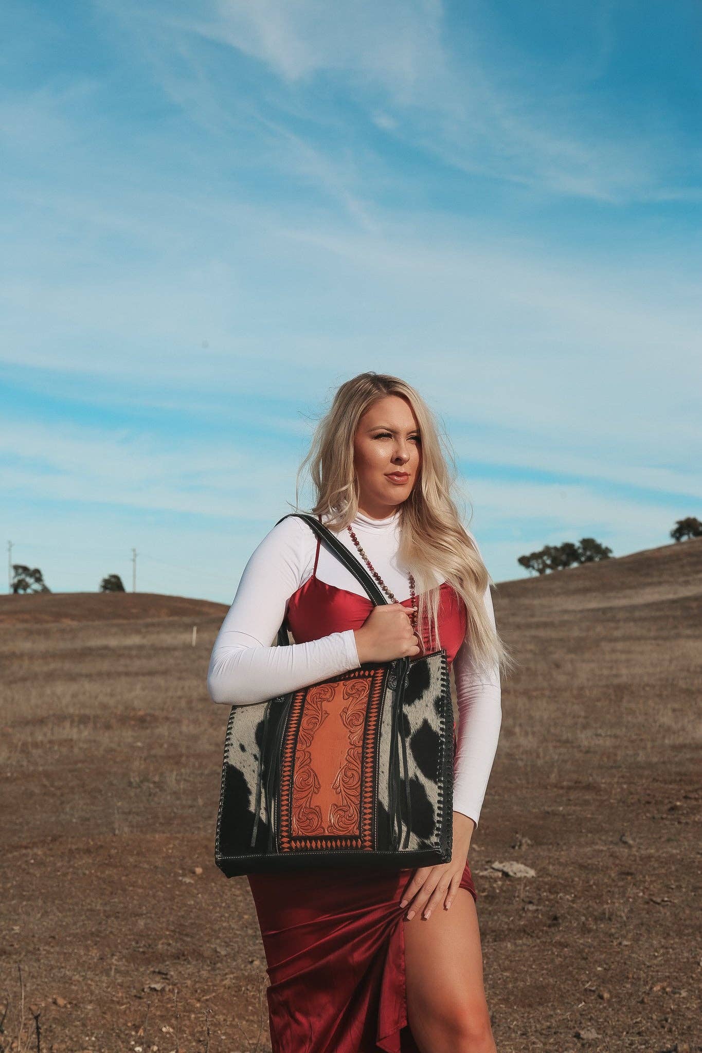 Luxe Cowgirl Tote a Haute Southern Hyde Cowhide Purse