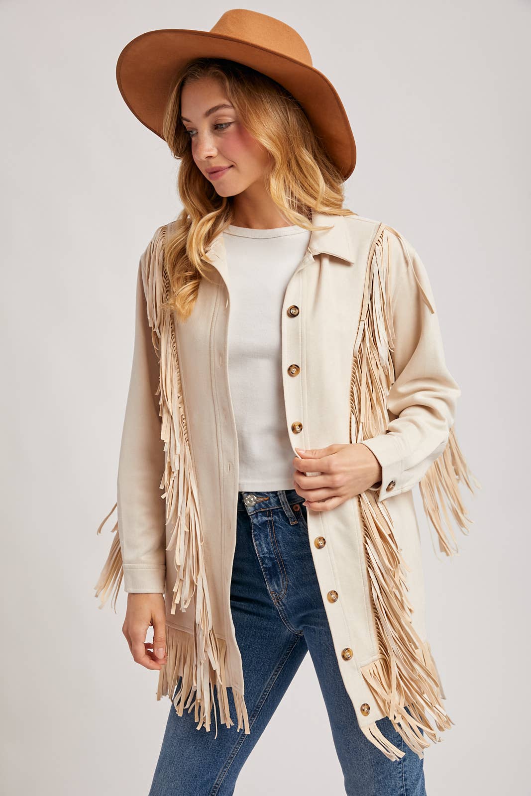 VEGAN SUEDE FRINGED JACKET