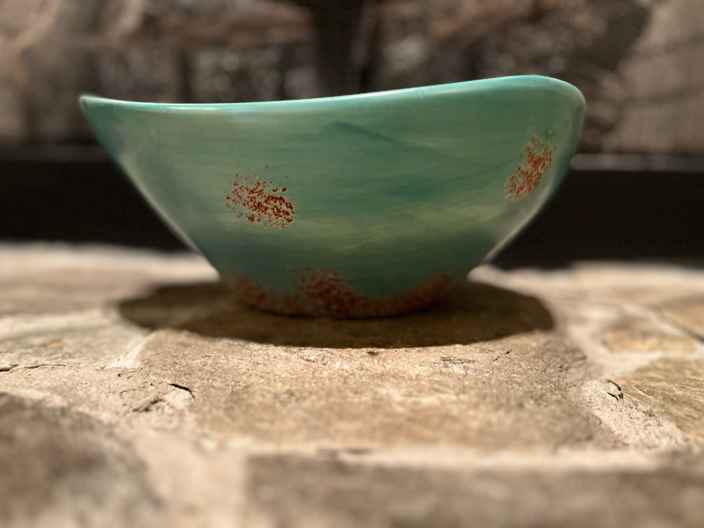 Old West Collection Turquoise Patina Serving Bowl