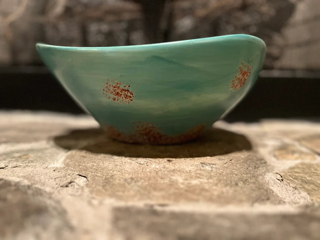 Old West Collection Turquoise Patina Serving Bowl