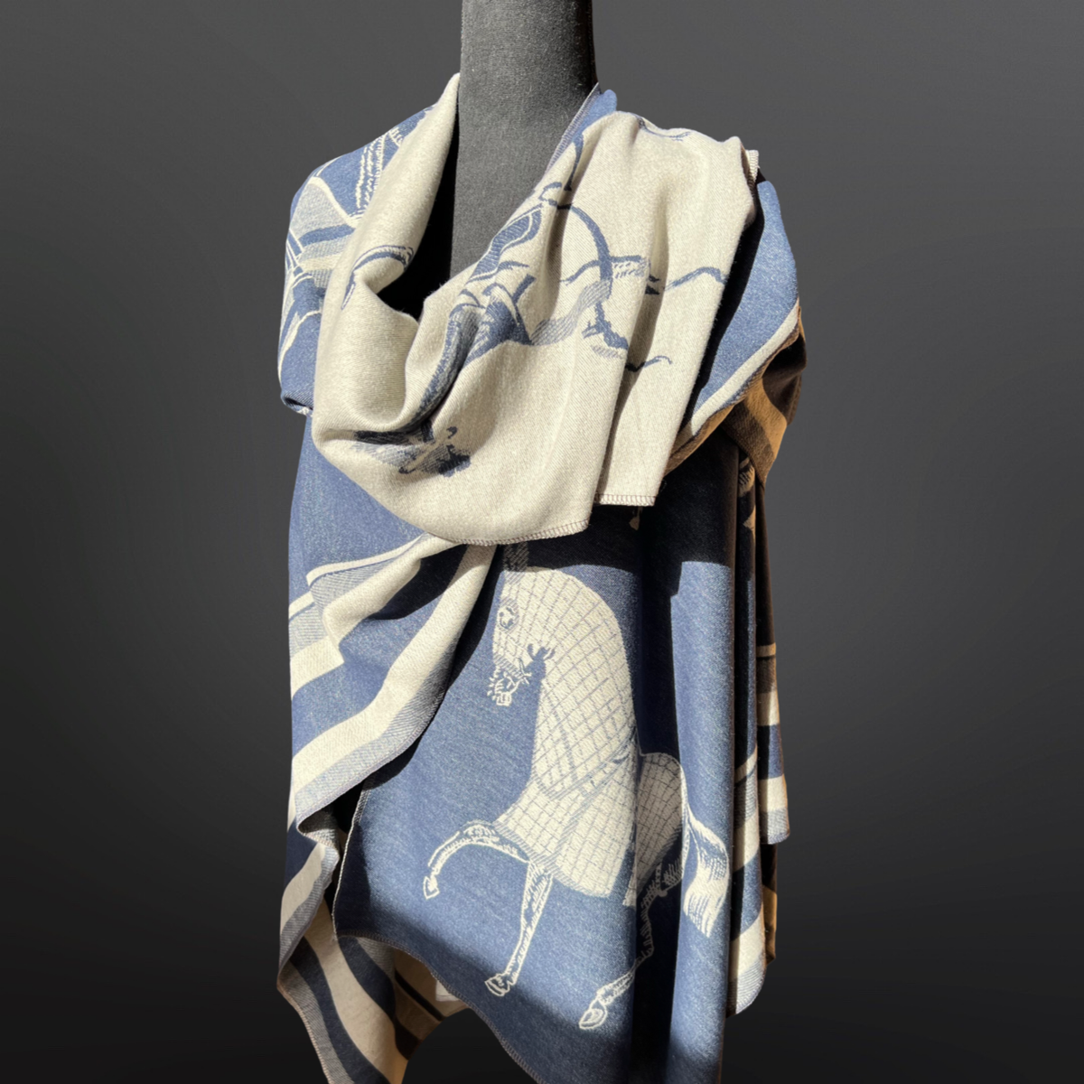 Equestrian Horse Blanket Shawl Wrap Scarf