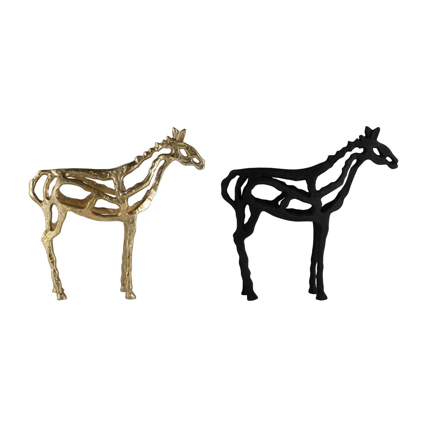 Black Metal Horse Illusion decorative piece 14 in.