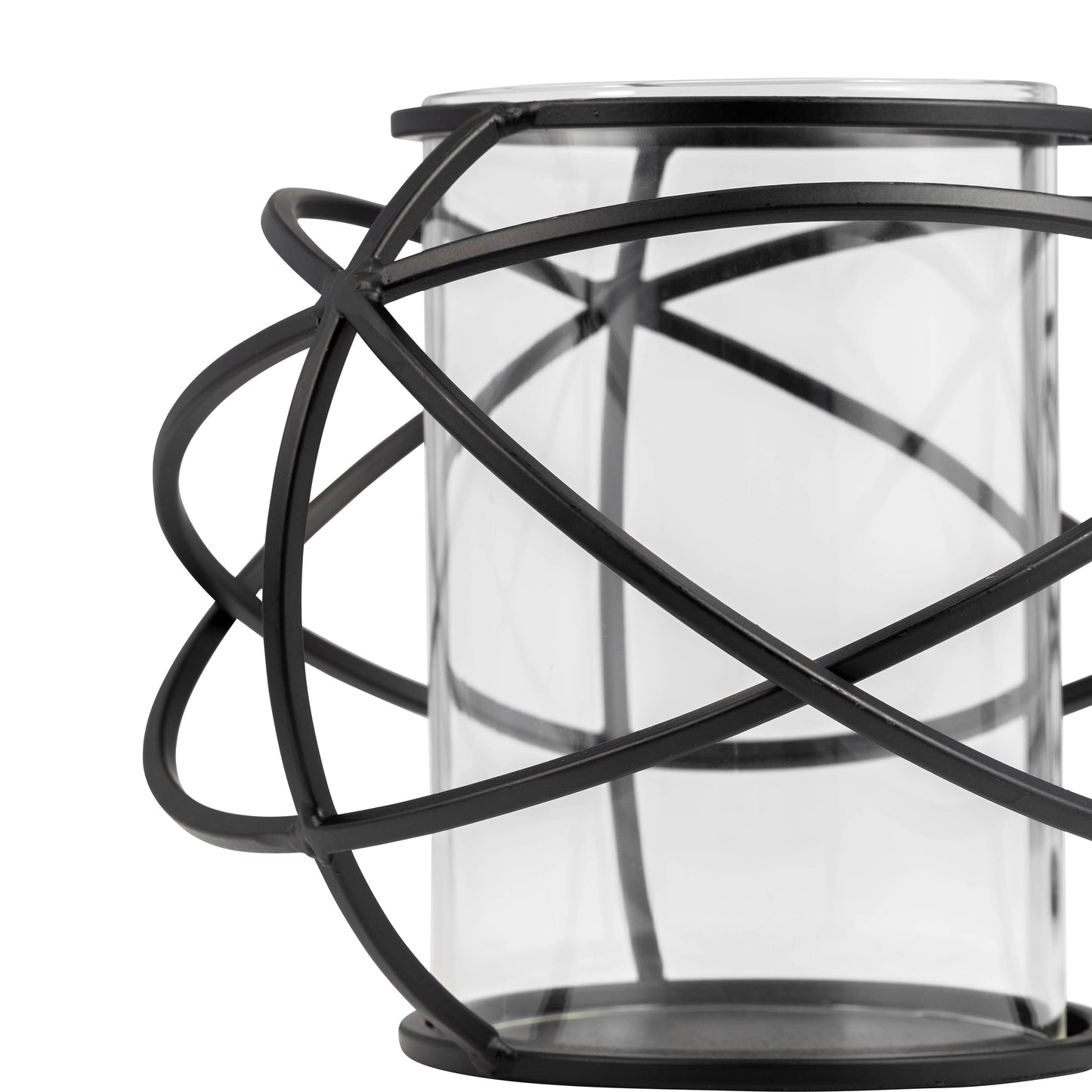 Rustic black metal swirl candle holders-set of 2