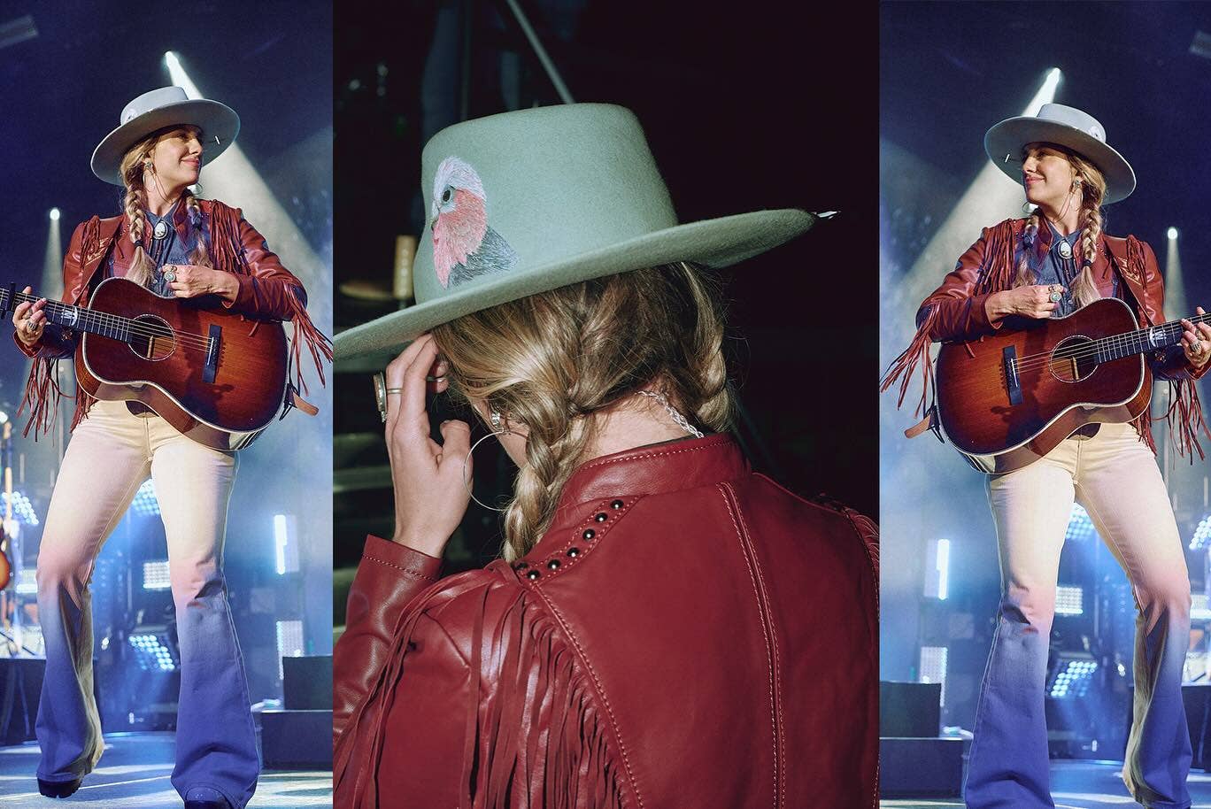 Soft and flattering deep red fringe leather jacket
