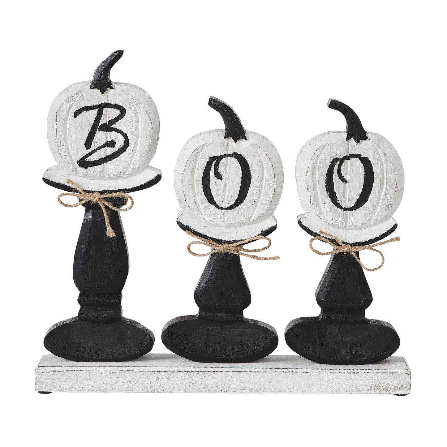 BOO Pumpkins Wooden Tabletop Halloween Fall Home Decor Sign