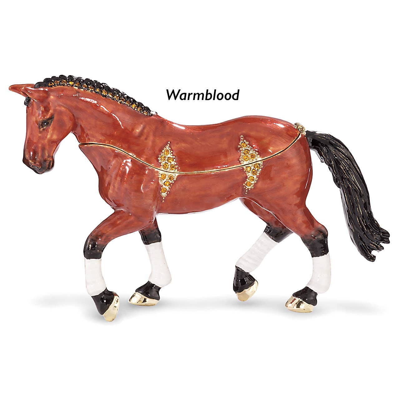 Warm Blood Enameled Horse Box