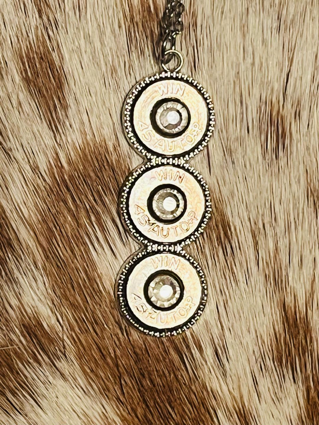 Three bullet Shell Silver necklace