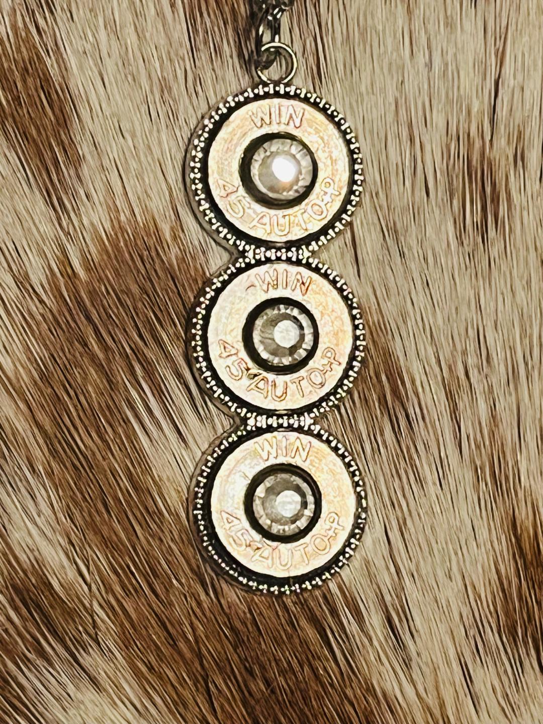 Three bullet Shell Silver necklace