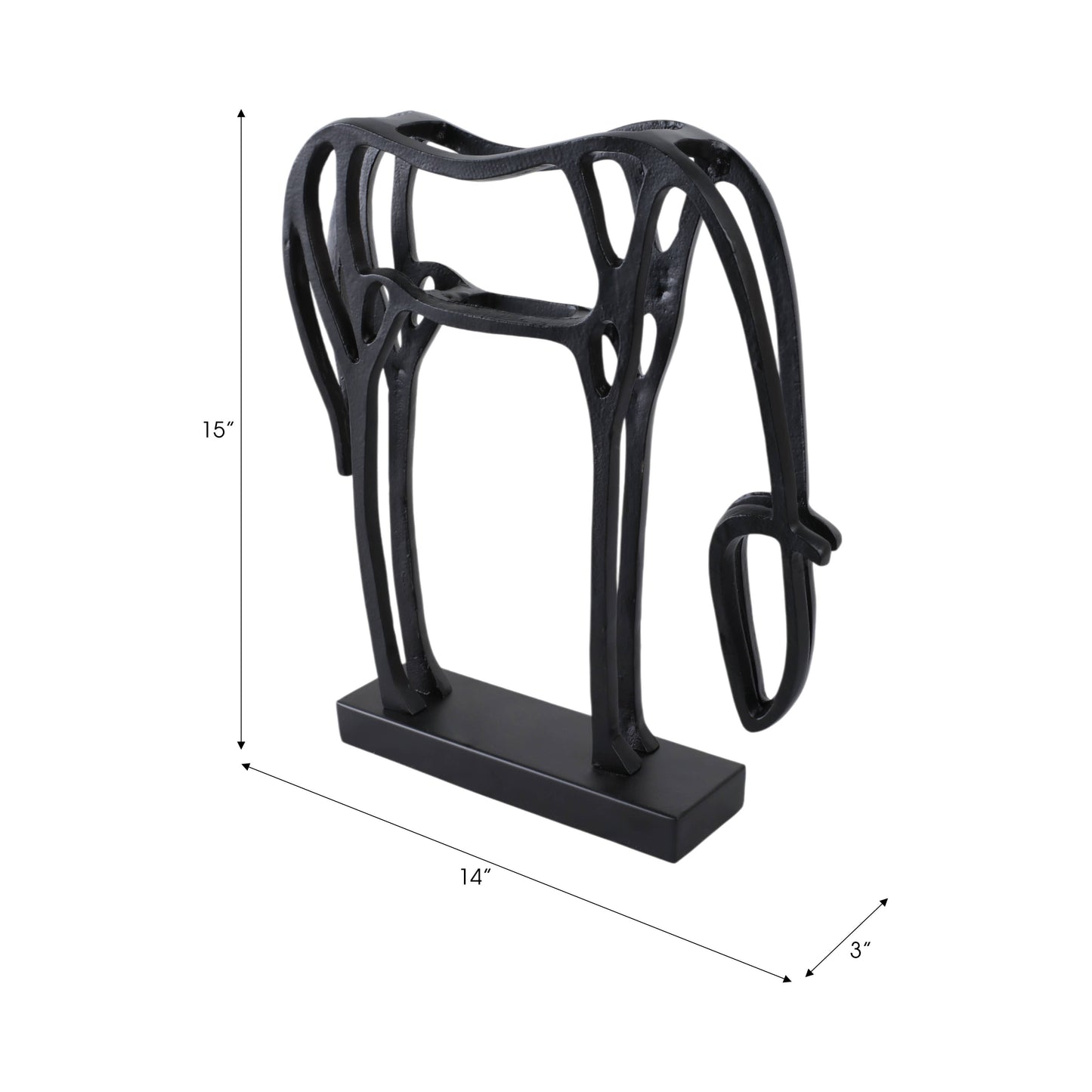 Black Metal Cut-out Horse, 15 in.