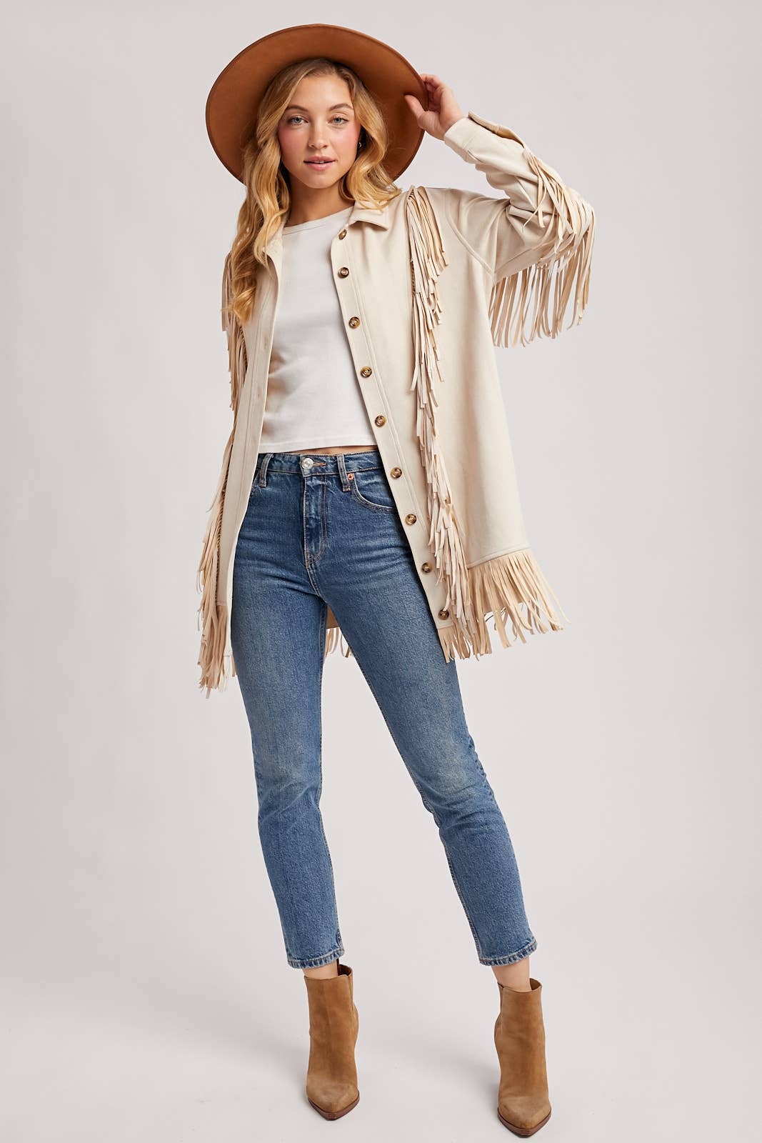 VEGAN SUEDE FRINGED JACKET