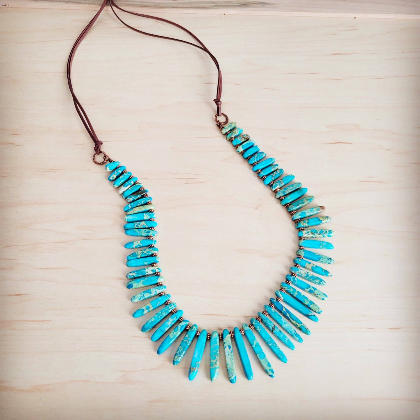 Western Turquoise Regalite Slab Layering Necklace