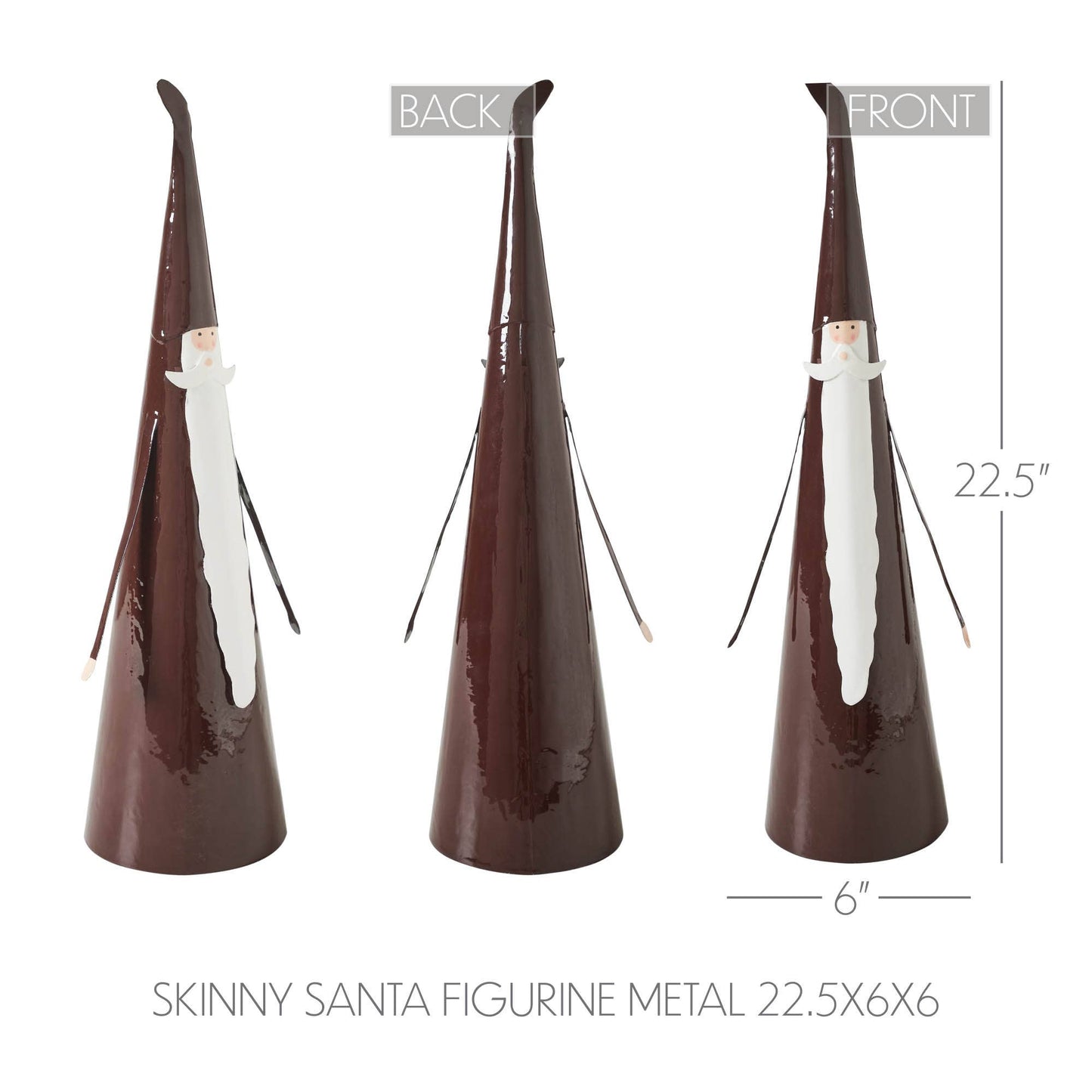 Skinny Santa Figurine Metal 22.5x6x6