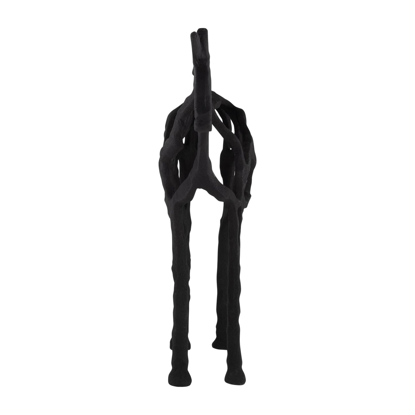 Black Metal Horse Illusion decorative piece 14 in.