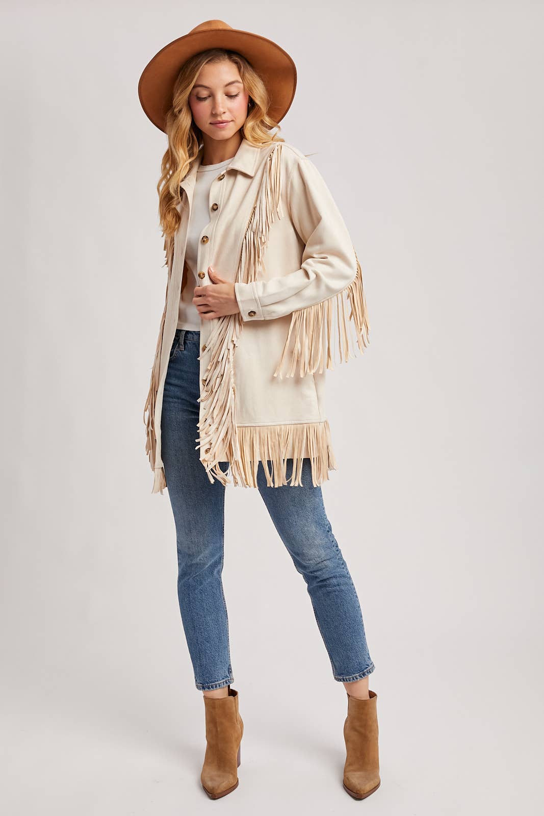 VEGAN SUEDE FRINGED JACKET