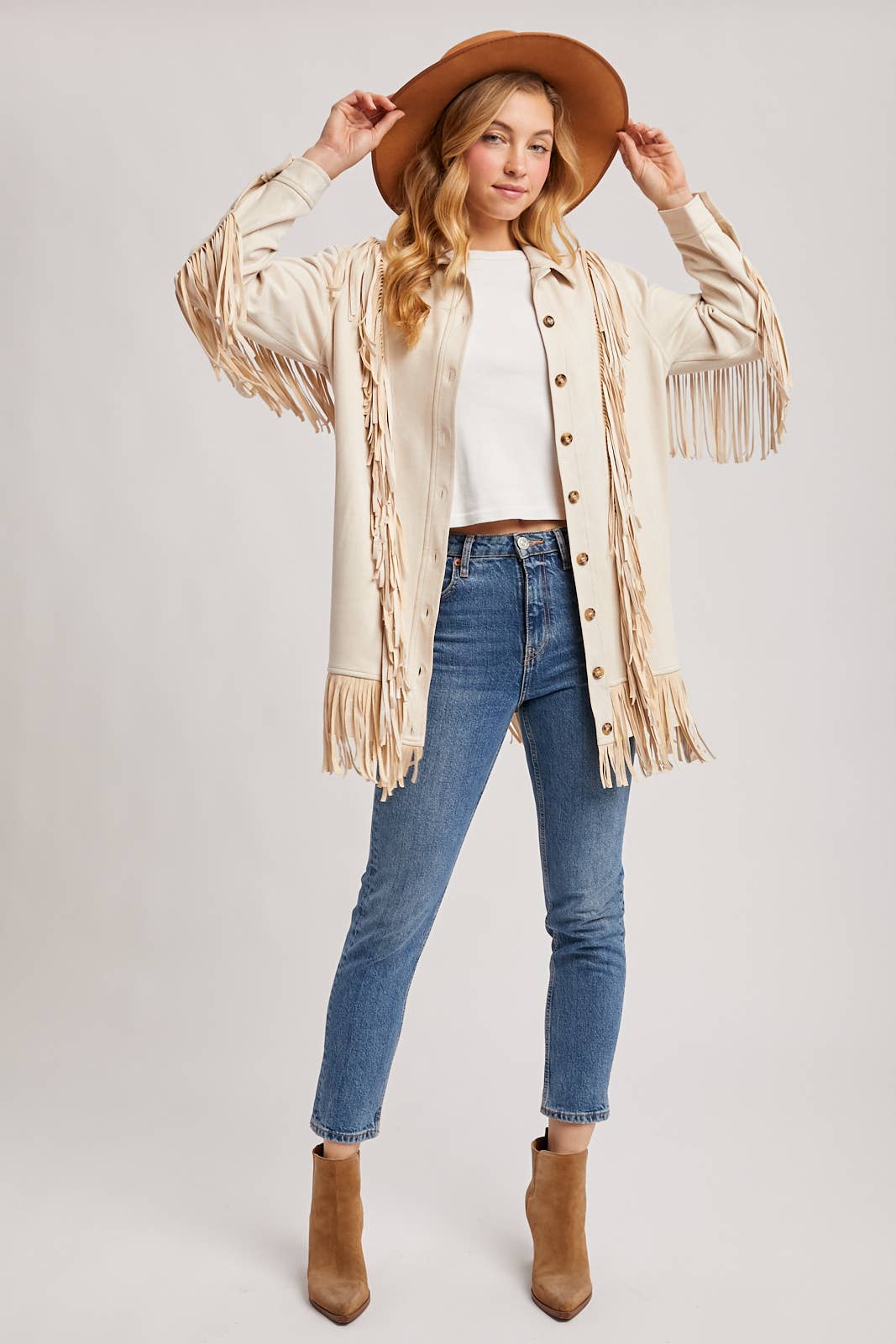 VEGAN SUEDE FRINGED JACKET