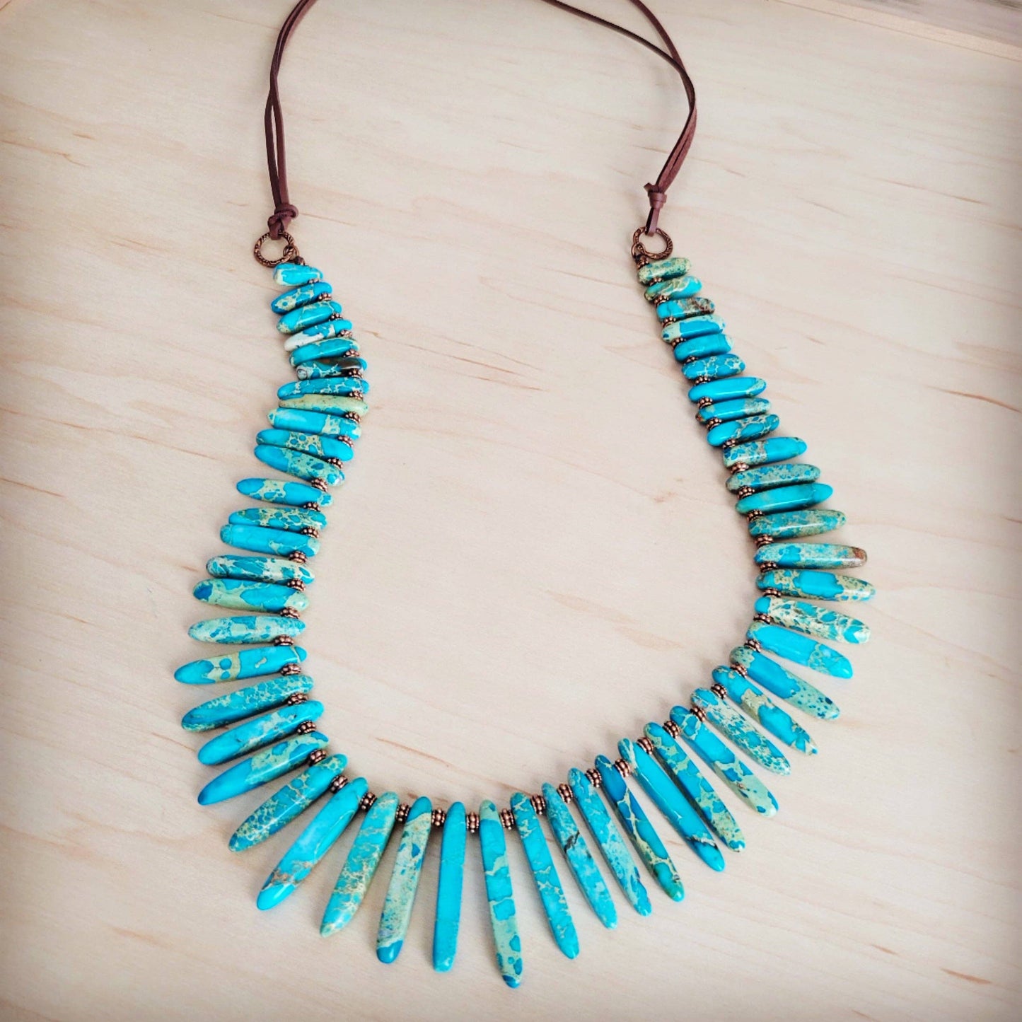Western Turquoise Regalite Slab Layering Necklace