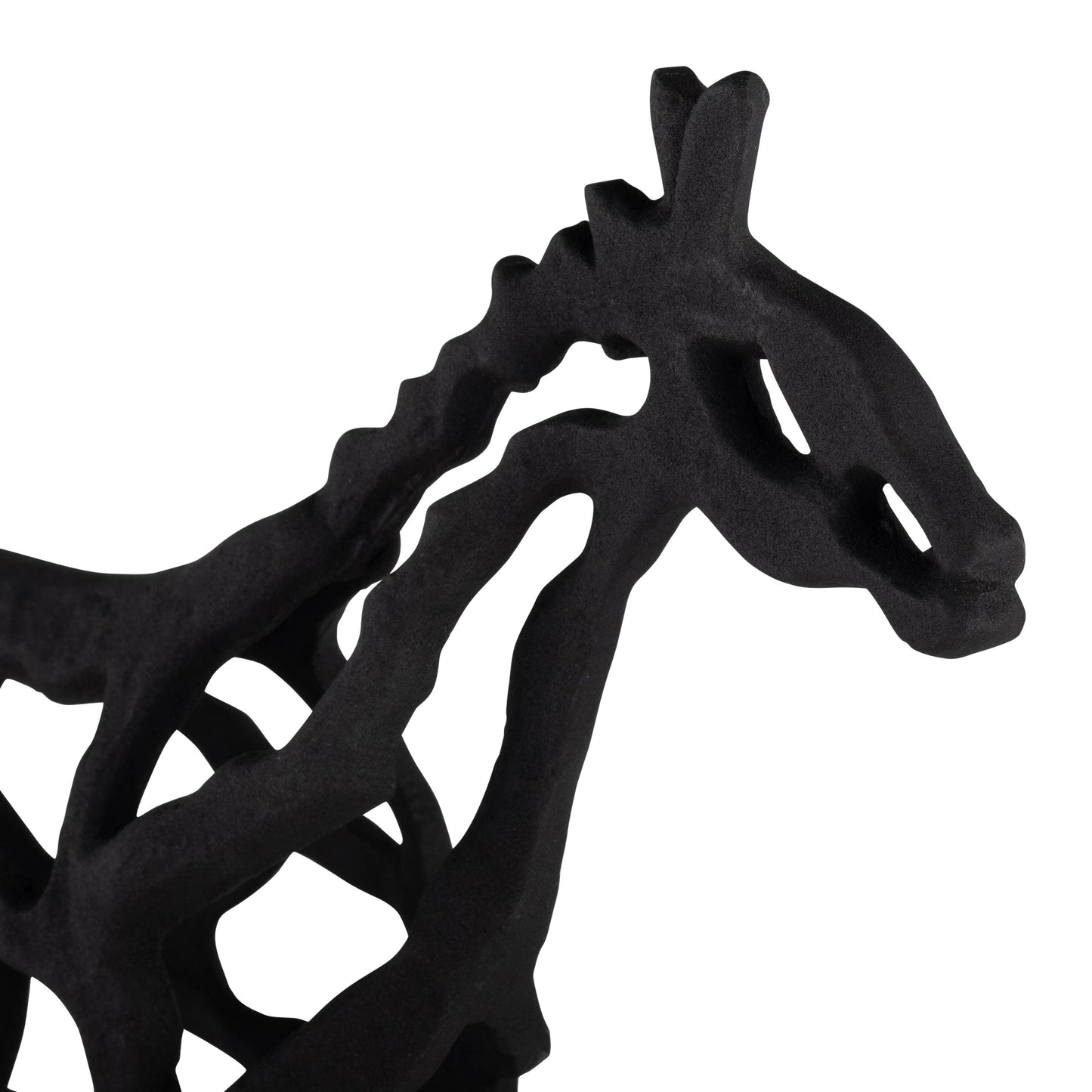 Black Metal Horse Illusion decorative piece 14 in.