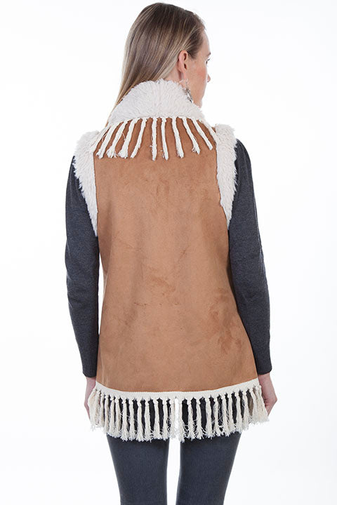 Faux Fur Vest with shearling fringe
