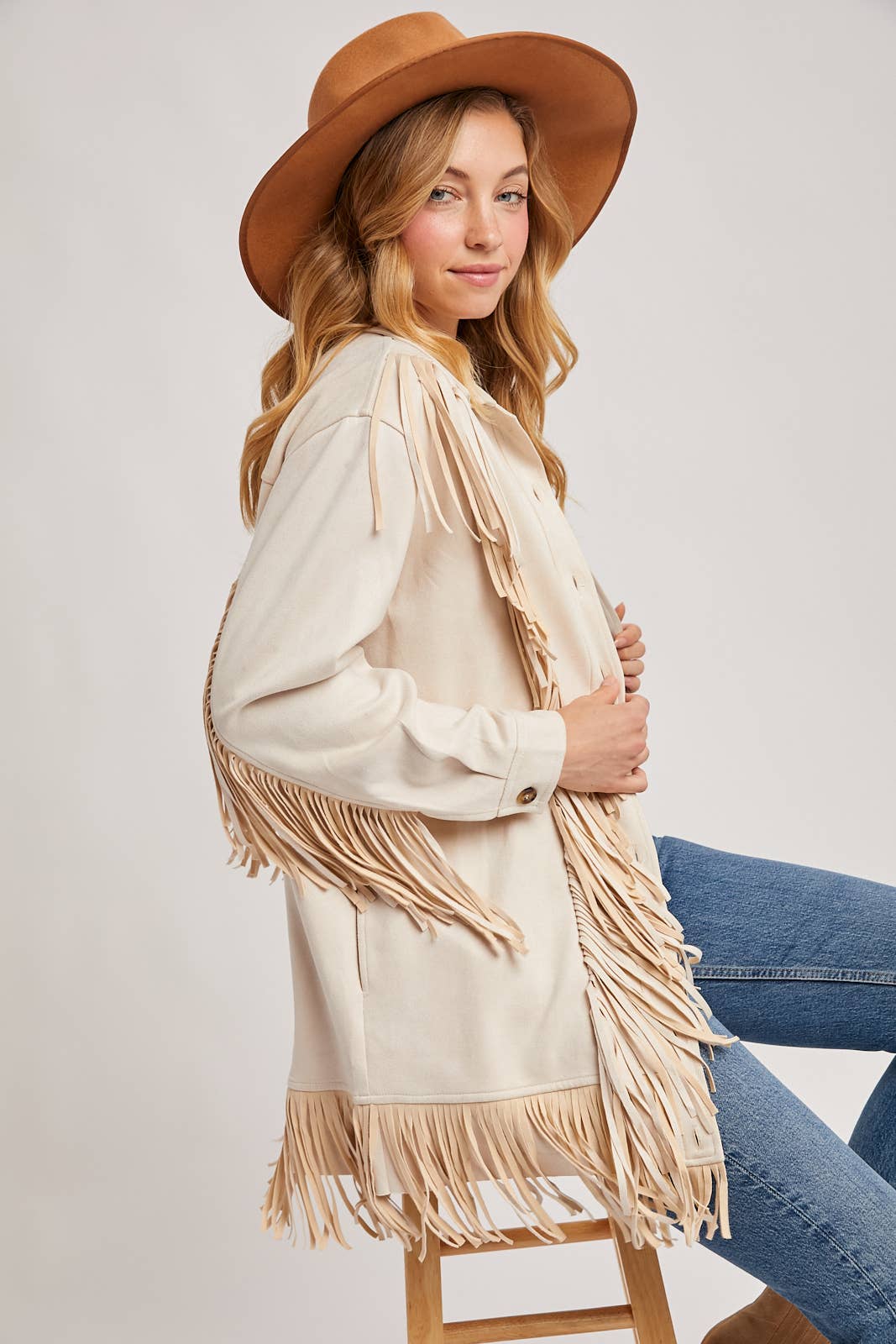 VEGAN SUEDE FRINGED JACKET