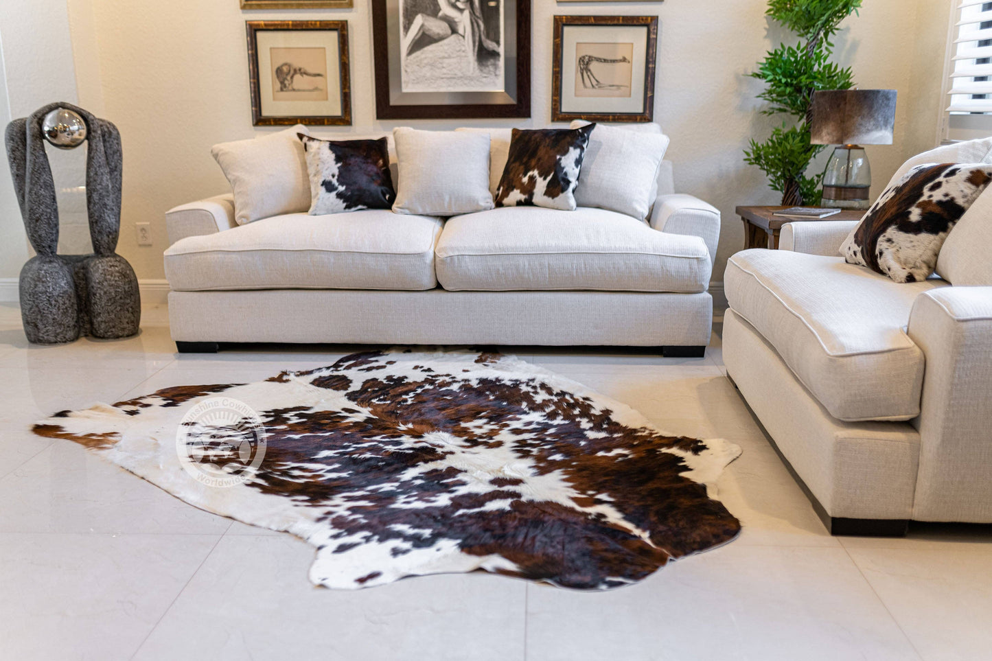 Tricolor Cowhide Rug