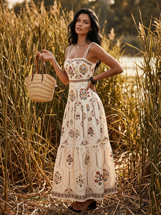 Elegant Sleeveless Drape Maxi Dress