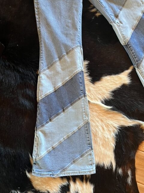 Driftwood Striped Flair leg jeans