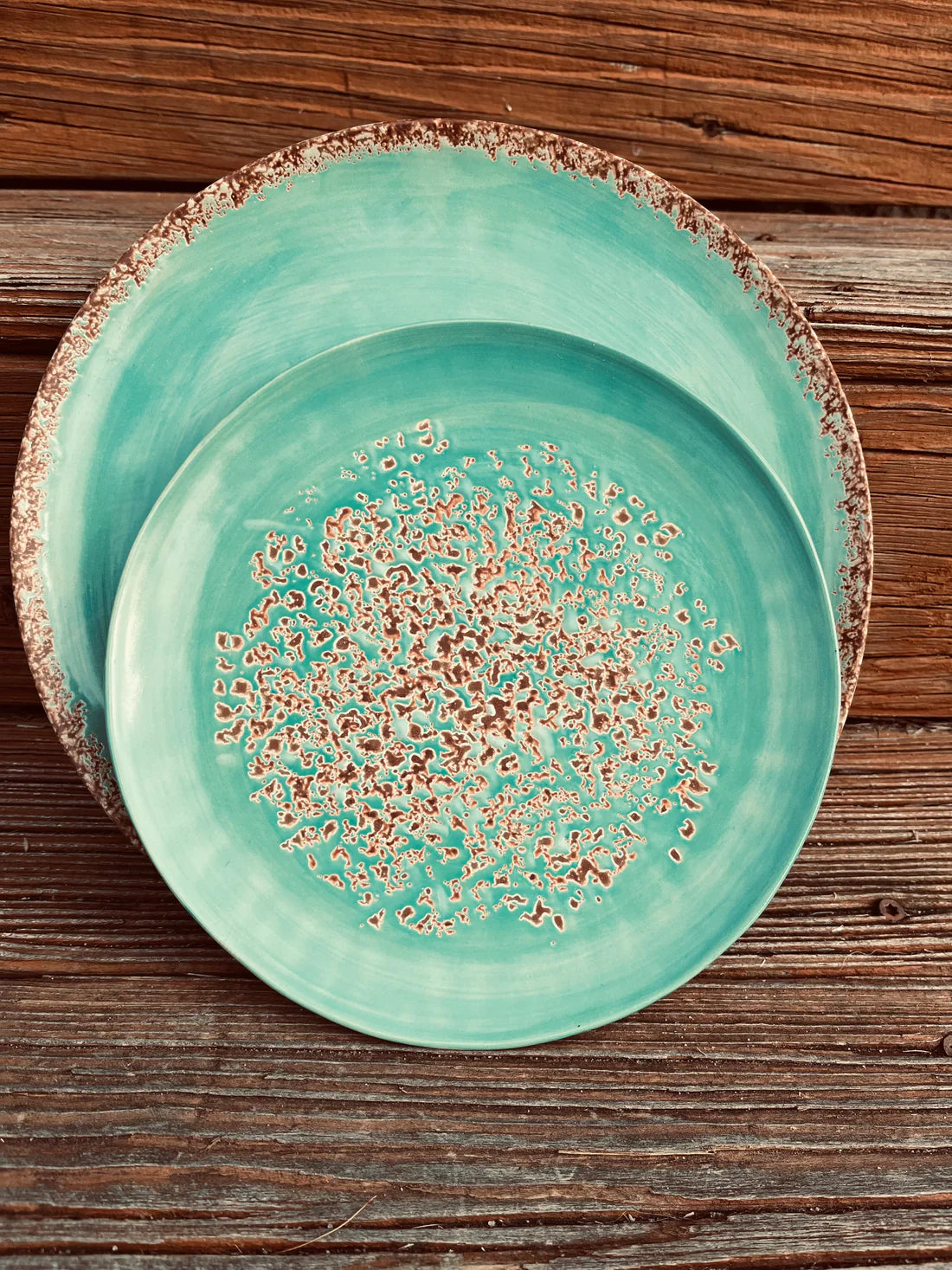Old West Collection Turquoise Patina Dinner set.