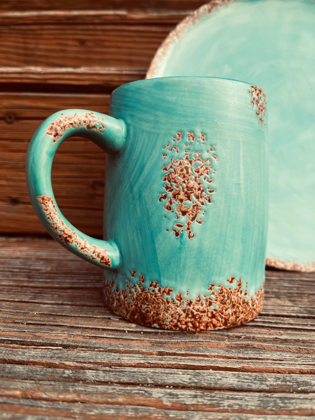 Old West Collection Turquoise Patina Dinner set.