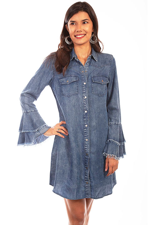 Scully Denim Dress flair arms