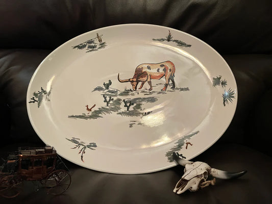 Longhorn Ceramic Serving Platter