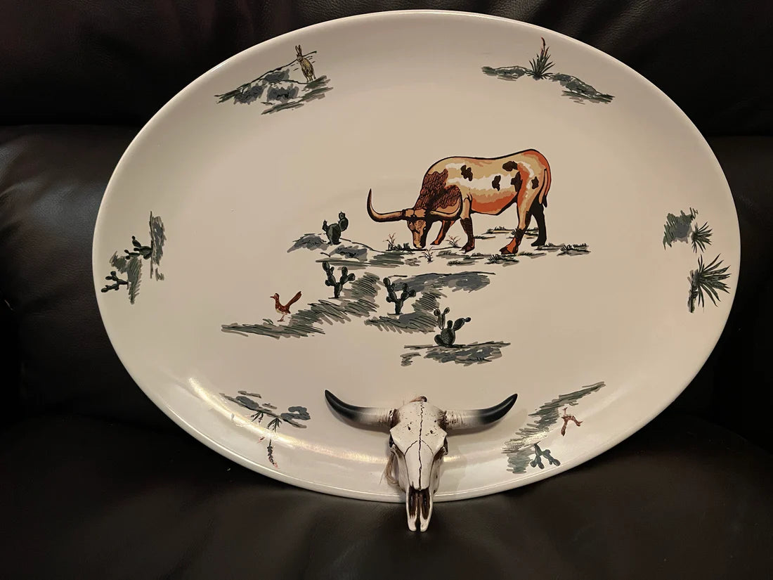 Longhorn Ceramic Serving Platter