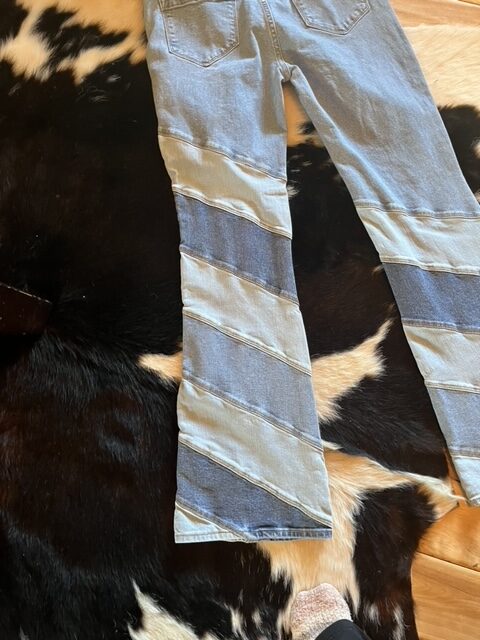 Driftwood Striped Flair leg jeans