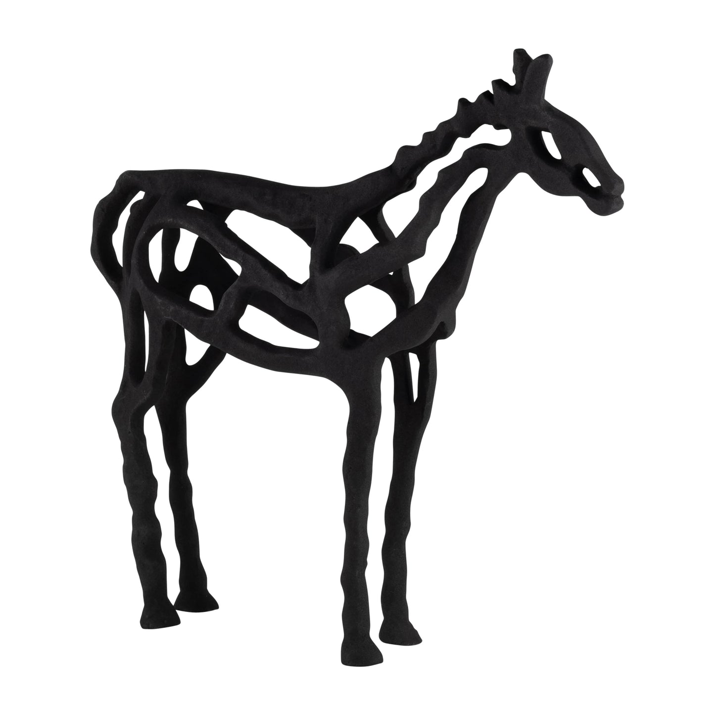 Black Metal Horse Illusion decorative piece 14 in.