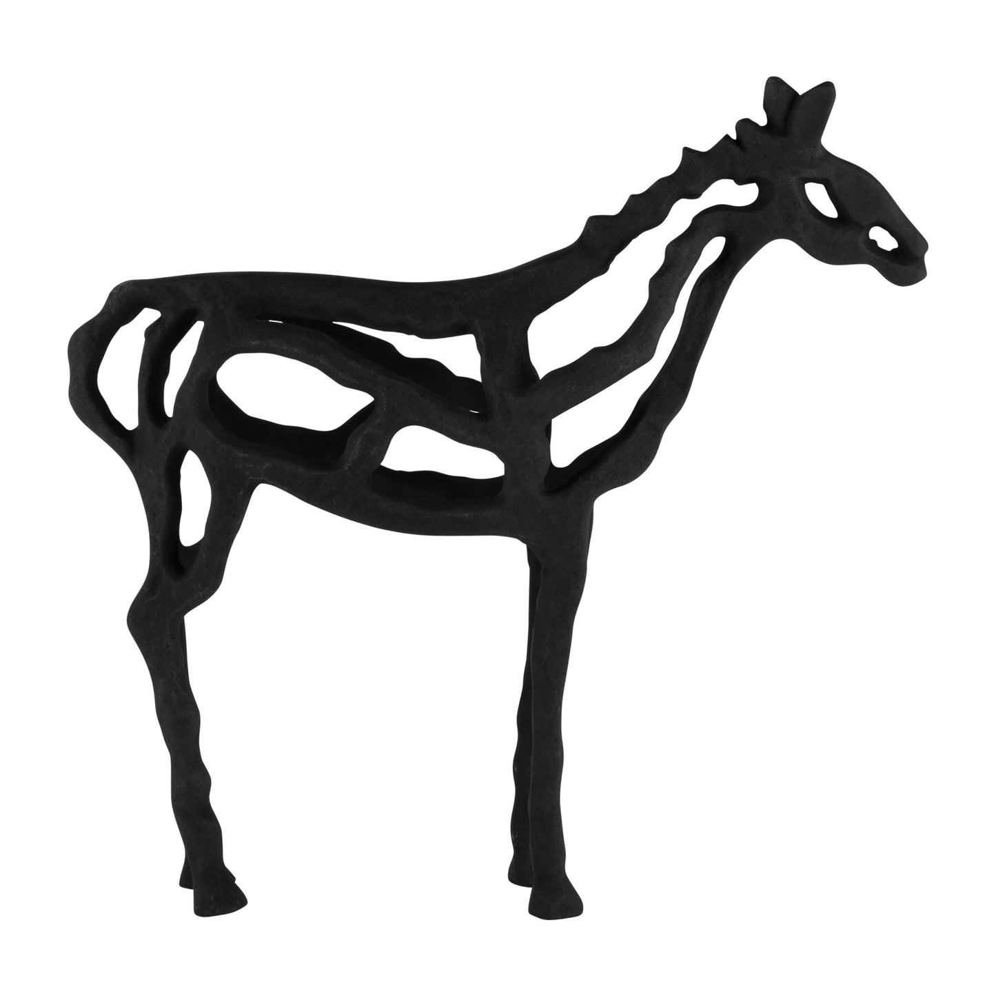 Black Metal Horse Illusion decorative piece 14 in.