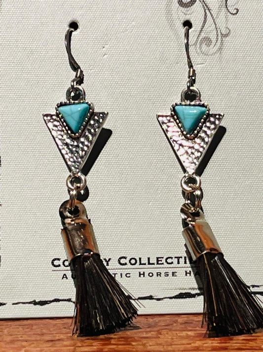Turquoise Arrow Fringe Earrings